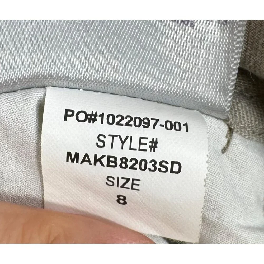 NYDJj Crop Wide Leg 90s Linen Blend Trouser Pants Mid-Rise Lift Tuck Sand‎ sz 8 - Picture 13 of 13